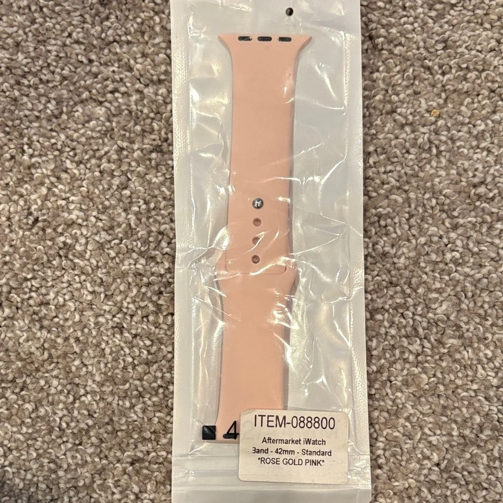 Rose Gold Pink Silicone Wristband for 42mm Smartwatches